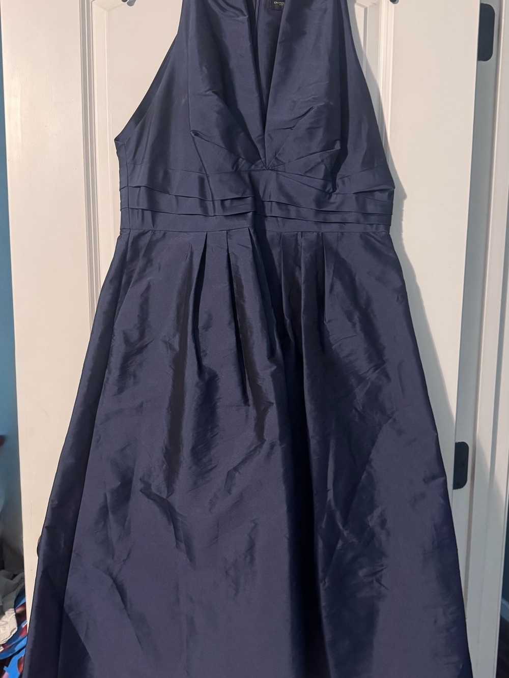 Donna Karan Deep Navy Halter A-Line Gown